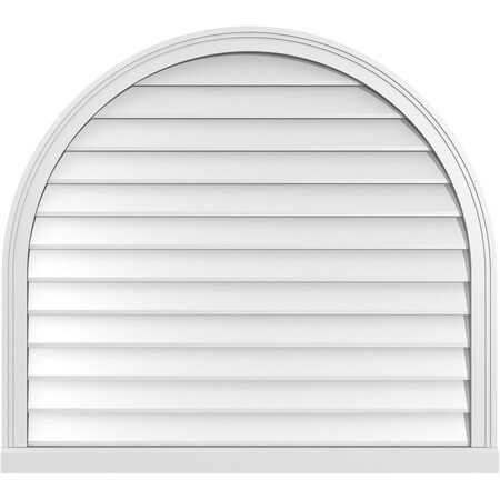 Ekena Millwork Round Top Surface Mount PVC Gable Vent w/ 2"W x 2"P Brickmould Sill Frame, 40"W x 36"H GVPRT40X3603SN